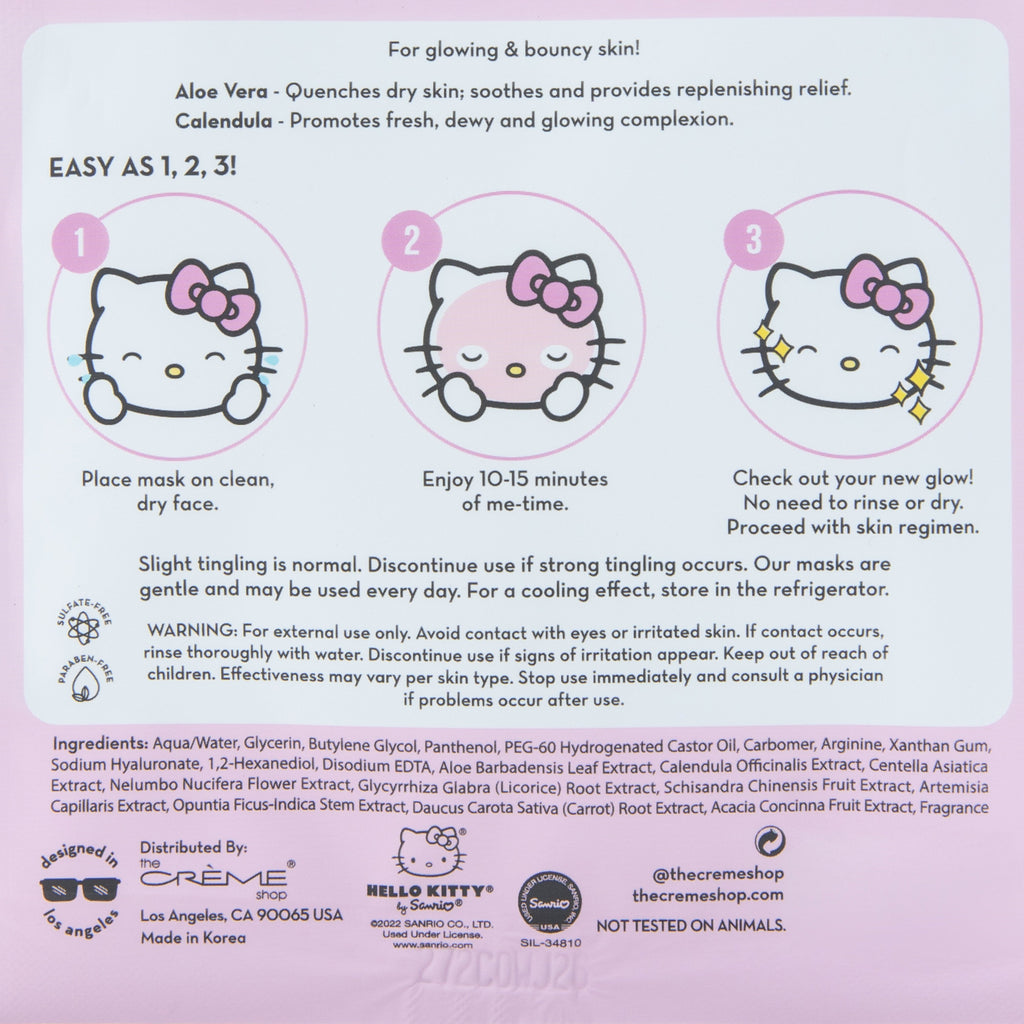 The Crème Shop Hello Kitty Ready to Glow! Printed Essence Sheet Mask