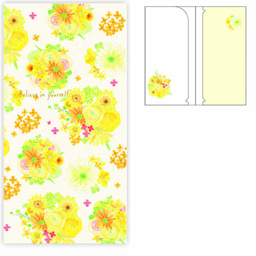 Clothes-Pin Nami Nami For Tickets, Face Masks File Folder - Yellow Flower