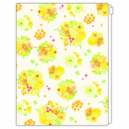 Clothes-Pin Nami Nami With Zipper Case, 6 Pockets File Folder naminami - Yellow Flower