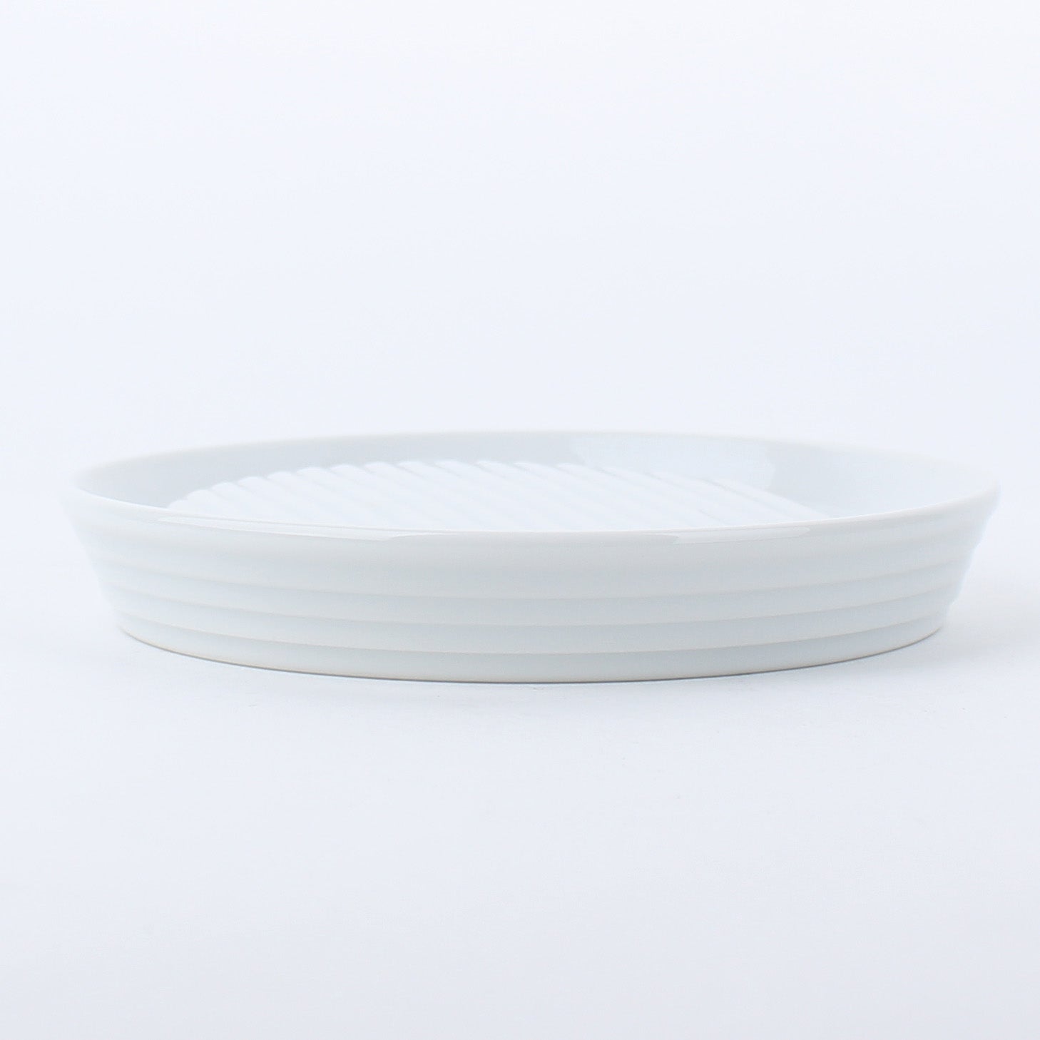 Lines Porcelain Salt Plate L d.14cm