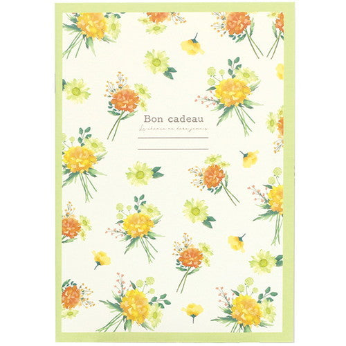 Pon Cadeaux Lab Clip Flower A5 Notebook (48 pages) - Yellow