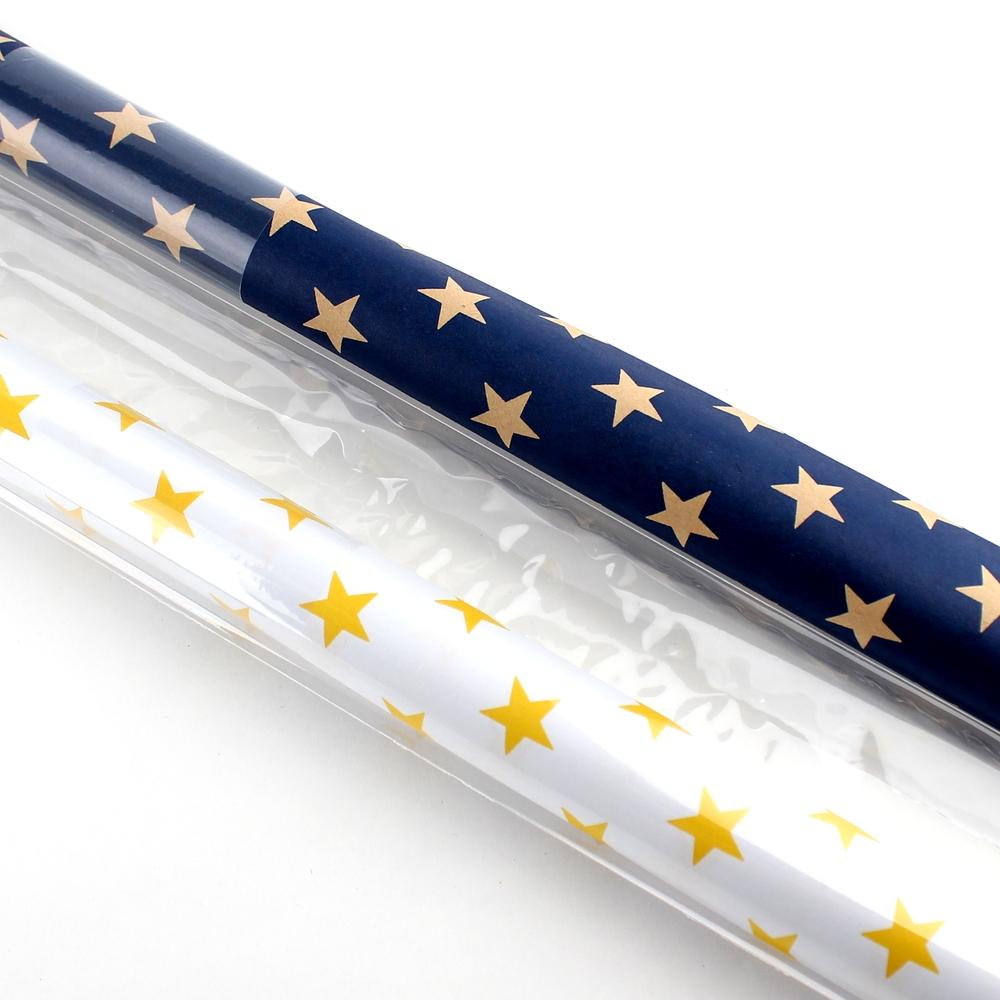 Wrapping Paper (Stars/BN/BK/PK*WT/YL/BL/53x75cm (2pcs))