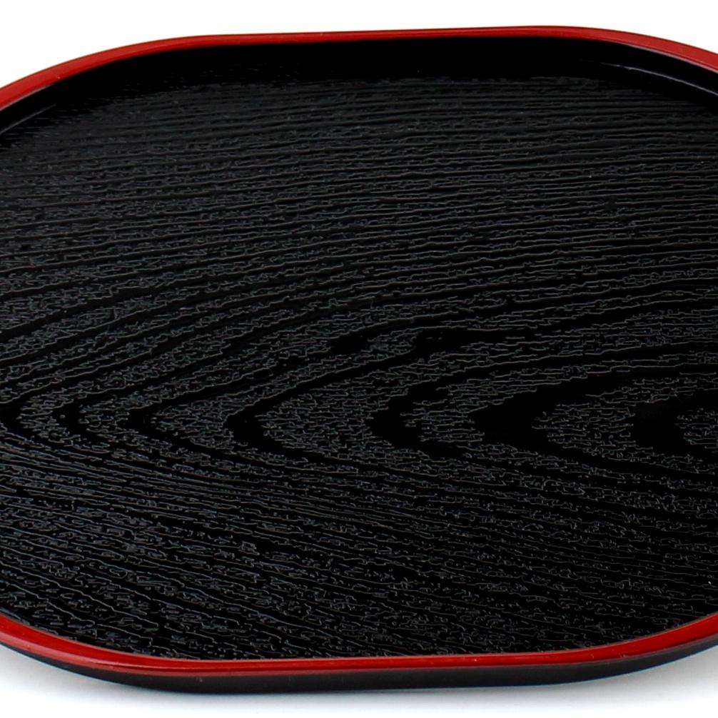 Black Lacquer Oval Tray - Individual Package