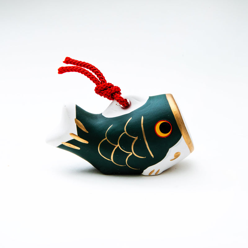 New Year Ornament Set (Ceramics/Ceramic Bell/With Display Base/Japanese Folding Screen/3 Koinobori's/Each Koinobori: H3.5cm/1 Set/SMCol(s): Green,Red,Blue)