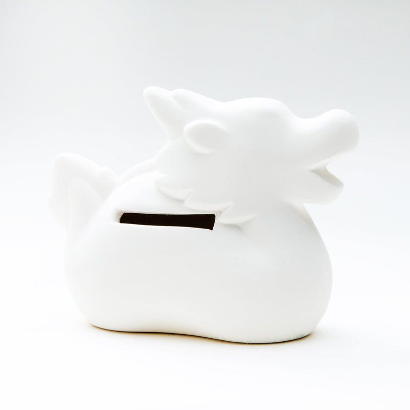 Coin Bank (Ceramics/For DIY Painting/Dragon/9x7cm/SMCol(s): White)