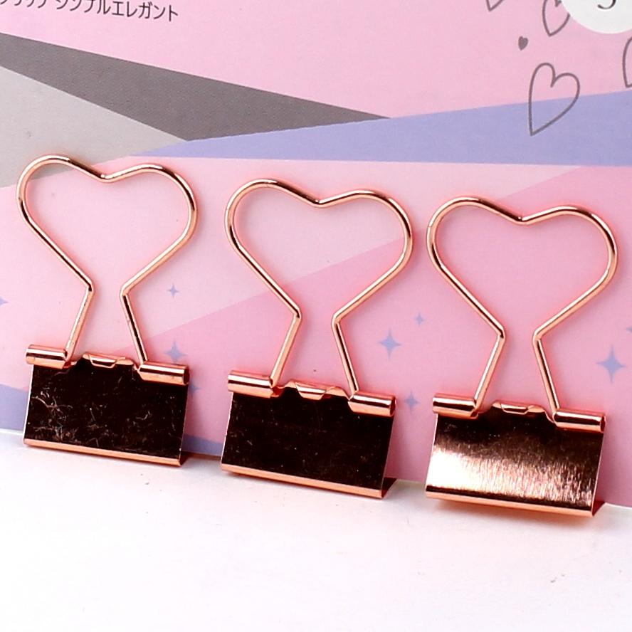 Heart Shaped Binder Clips (3pcs)