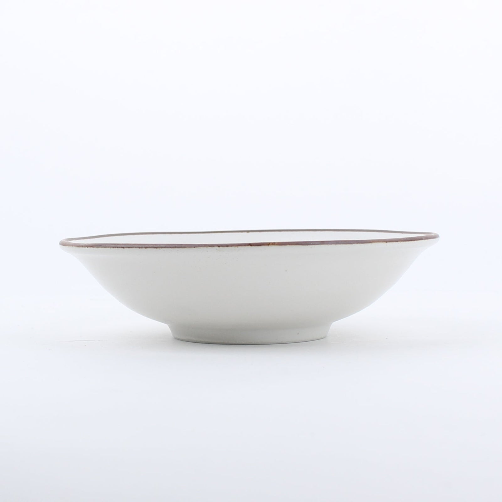 Brown Rim Lightweight Shallow Bowl d.14.5cm