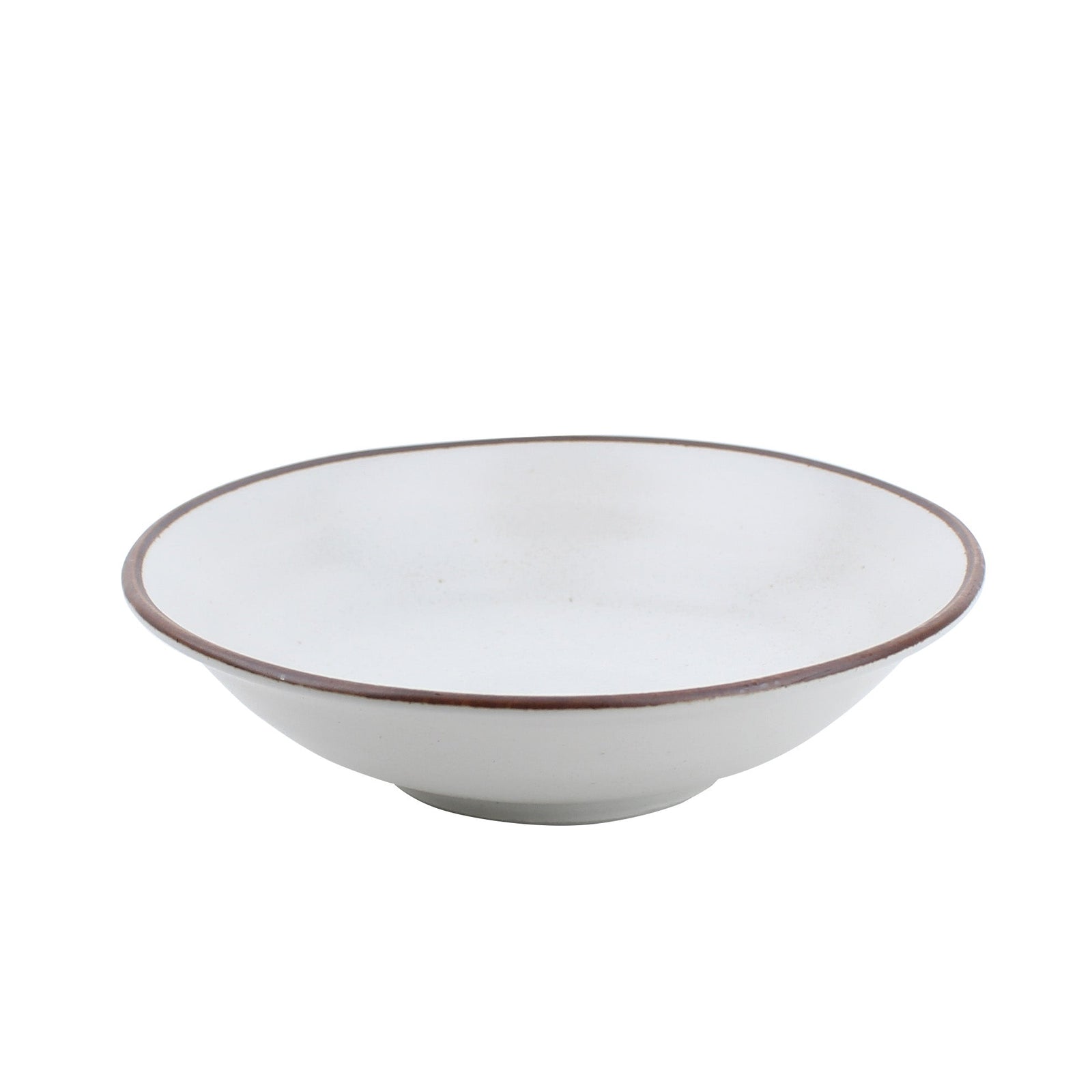 Brown Rim Lightweight Shallow Bowl d.16.3cm