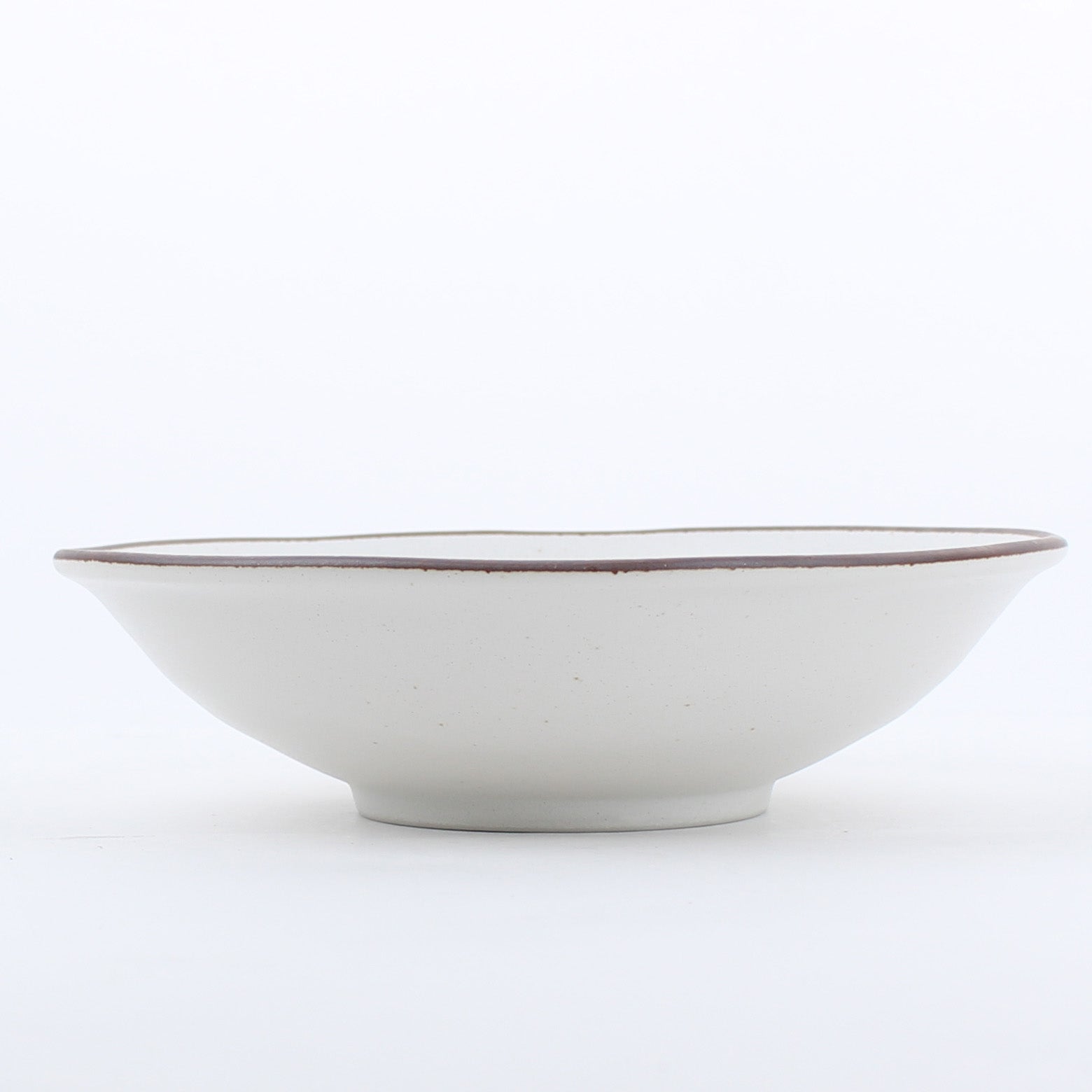 Brown Rim Lightweight Shallow Bowl d.16.3cm