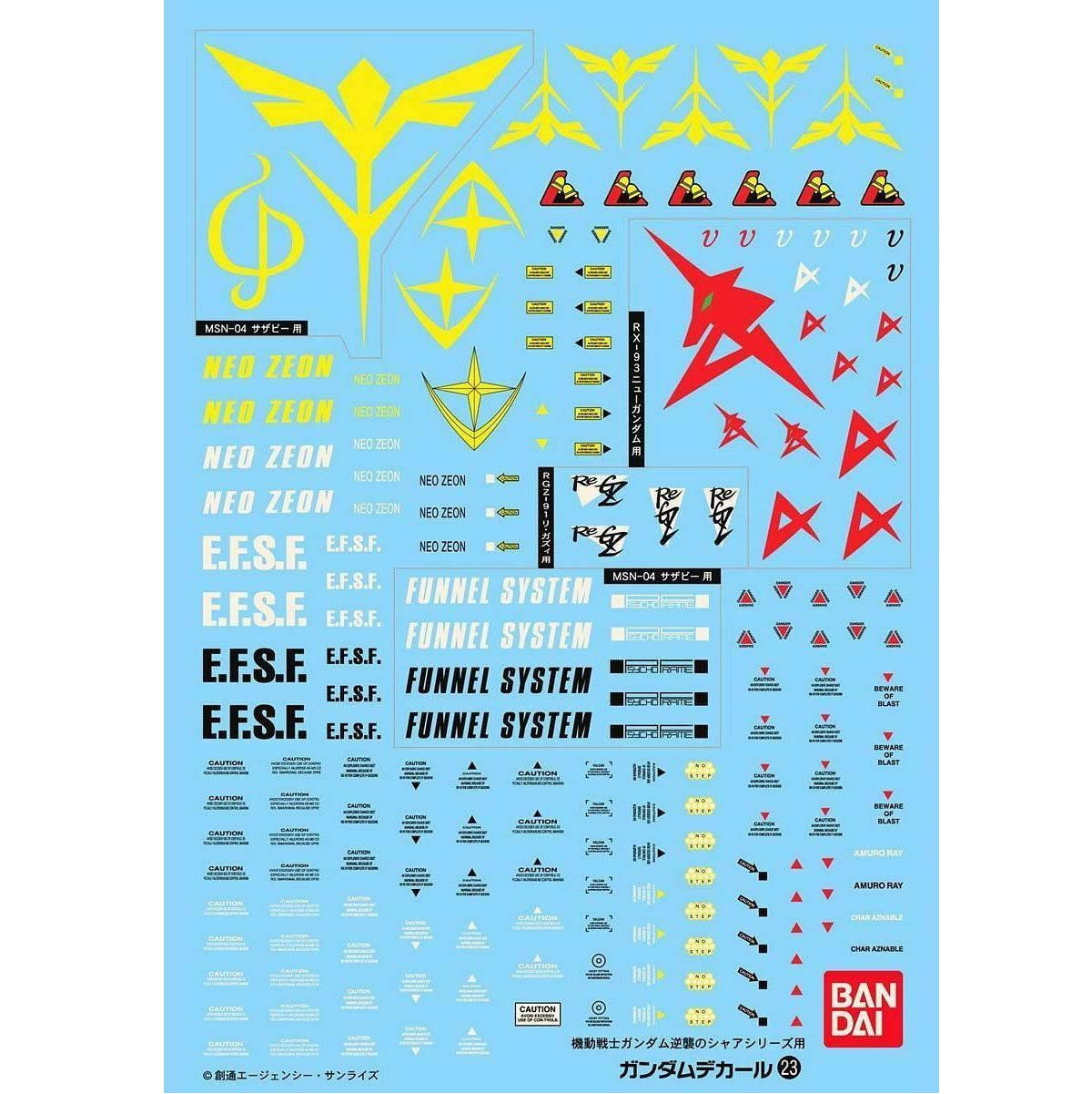 Bandai Gundam Decal 23 Char's Counterattack Series