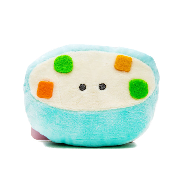 Plushie (Key Chain/Cute Eyes School Lunch: White Stew/Palm Size/8x6.5cm/SMCol(s): White,Blue)