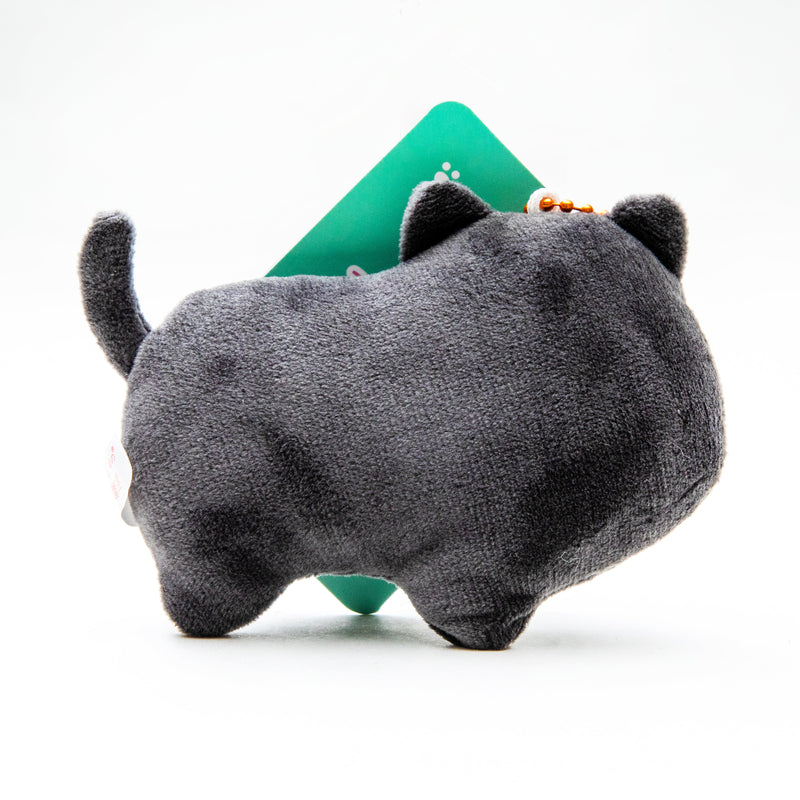 Plushie (Key Chain/Cute Eyes Dogs & Cats: Black Cat/Palm Size/3x10x8cm/Yell/SMCol(s): Black,White)