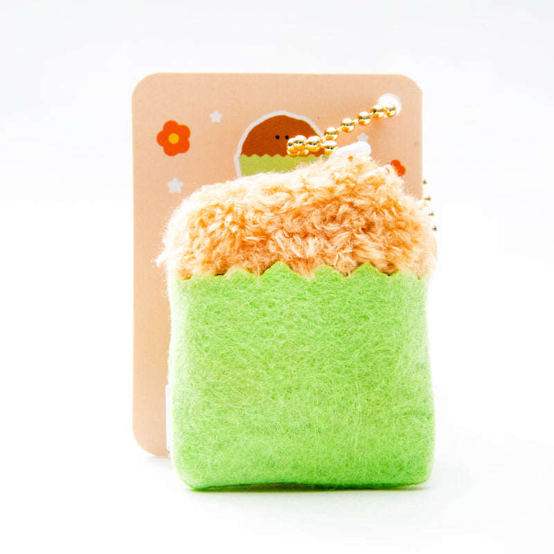 Plushie (Key Chain/Mini/Cute Eyes Side Dishes: Ground Meat Croquette/Palm Size/5.5x5cm/SMCol(s): Brown,Green)