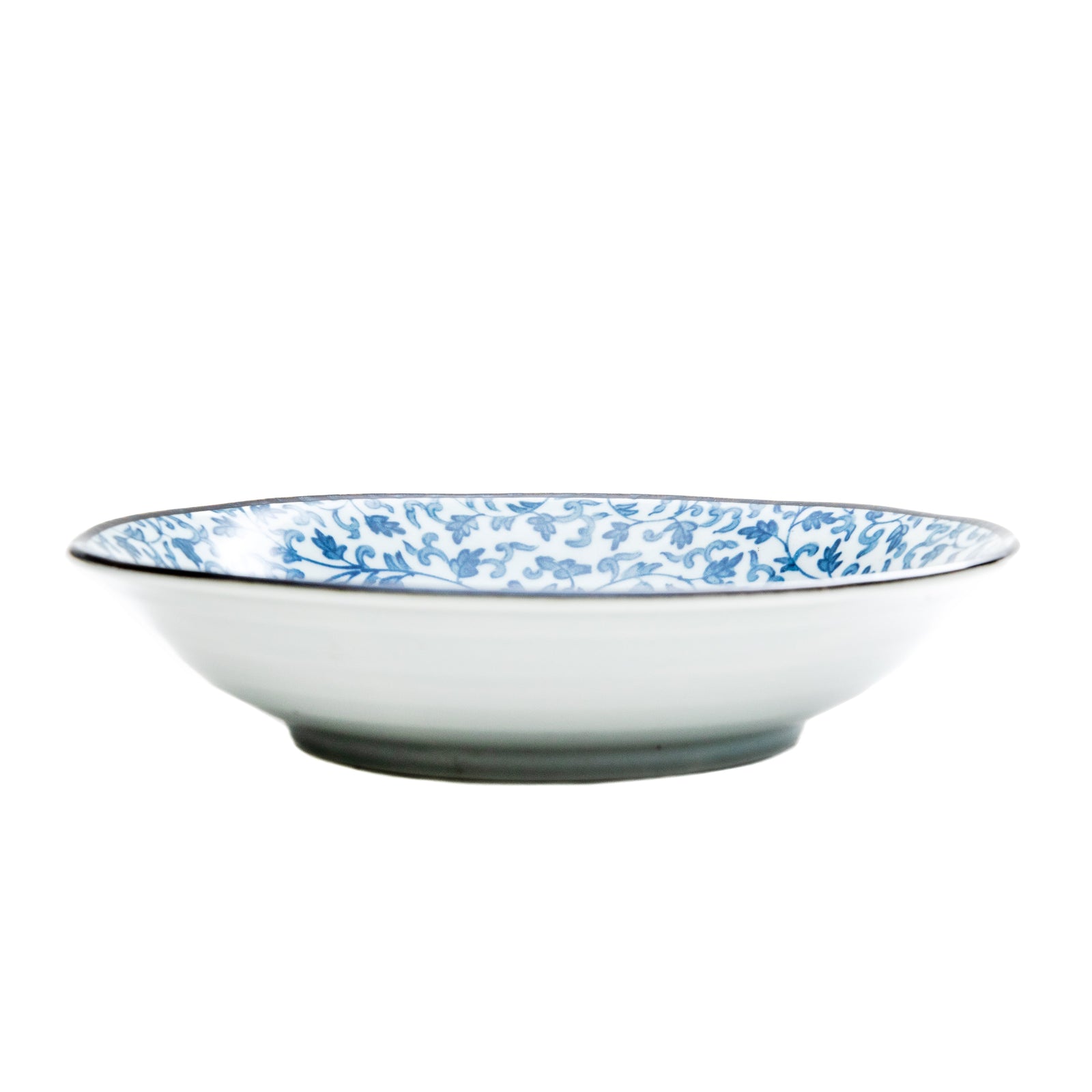 Japanese Ceramic Flower Arabesque Deep Plate