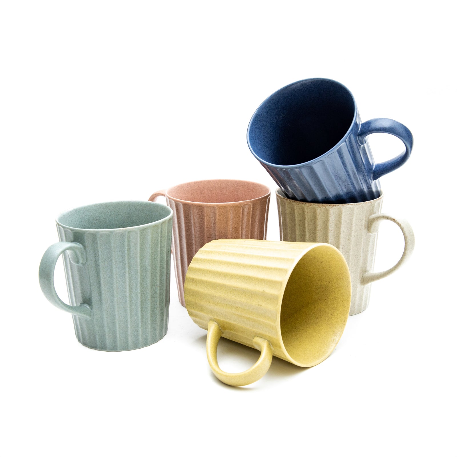 Japanese Sujibori Grownup Pinstripe Texture Color Mug 