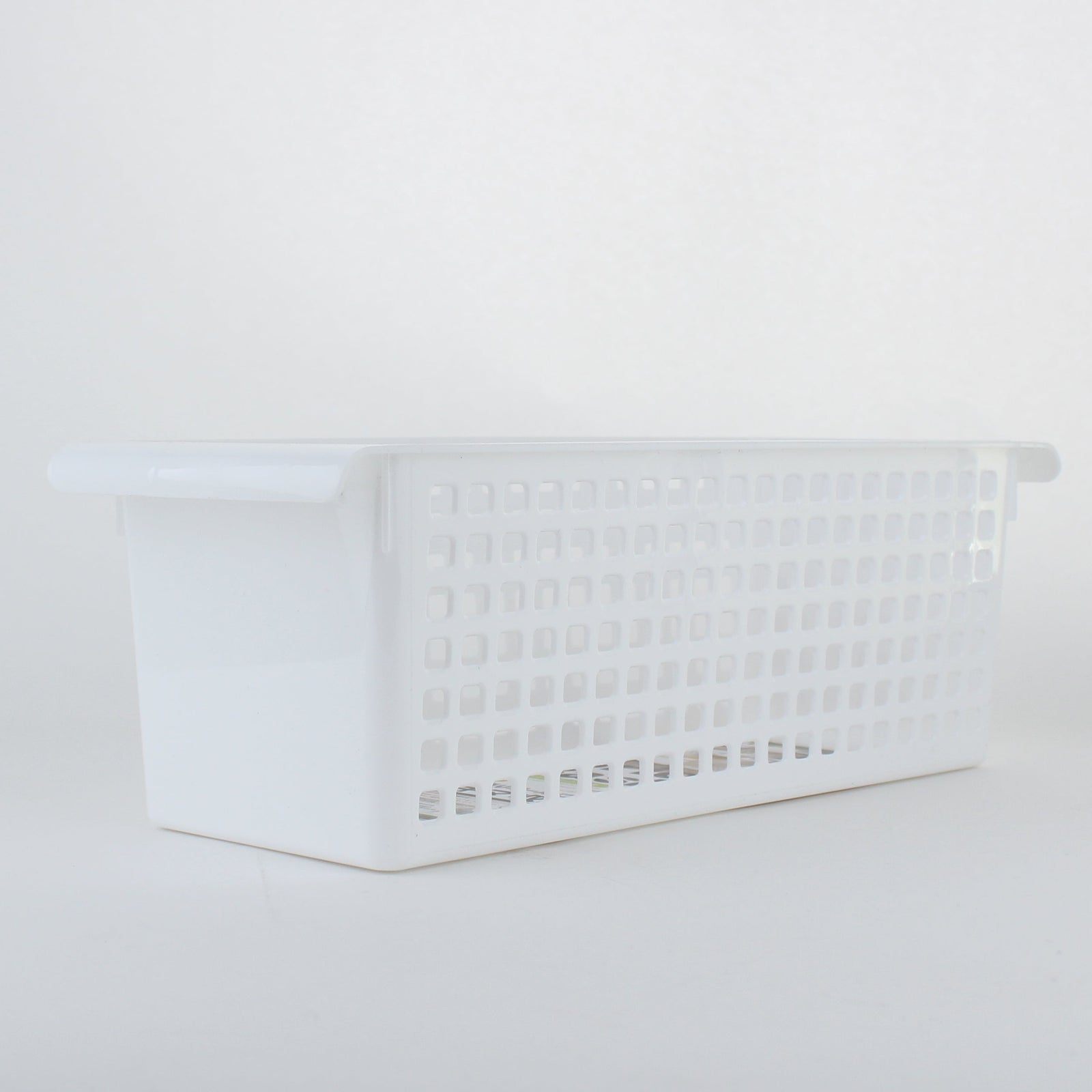 White Small Rectangle Basket with Handle