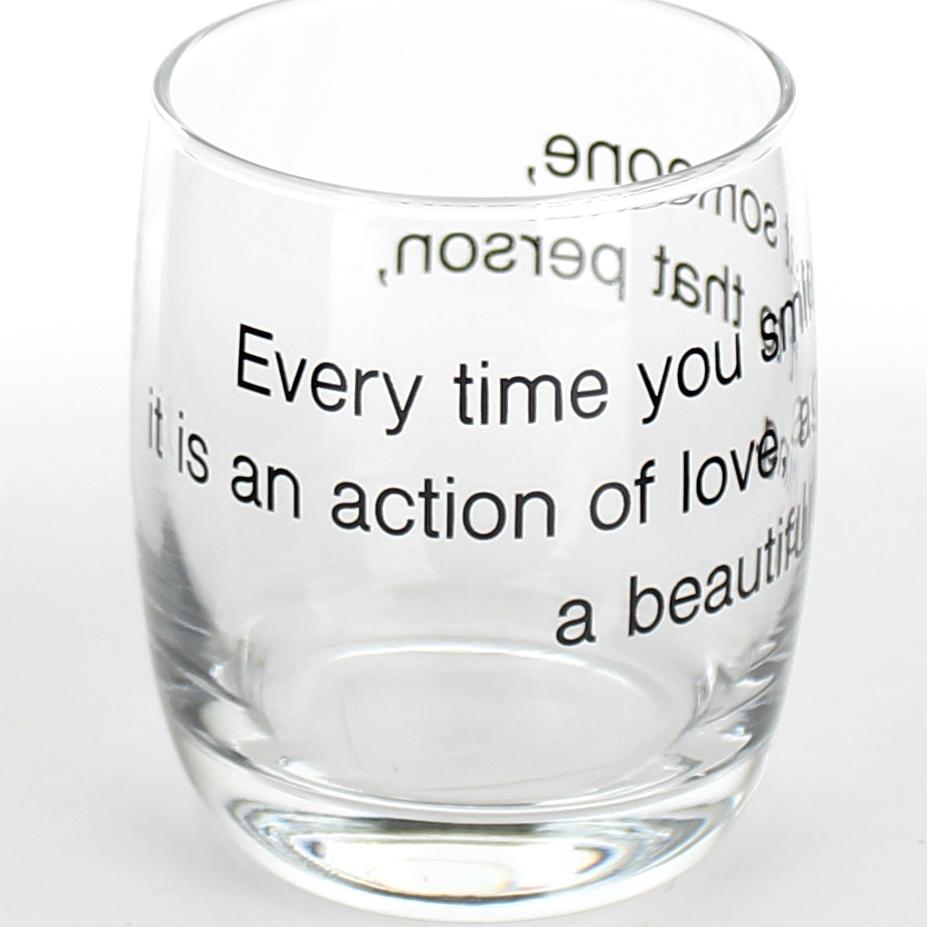 Cup (Glass/Typography/CL/BK/6.9x8.5cm / 265mL)