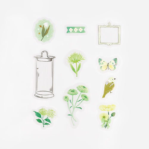 BGM Blooming Flower in a Bottle Sticker Flakes (Light Green)