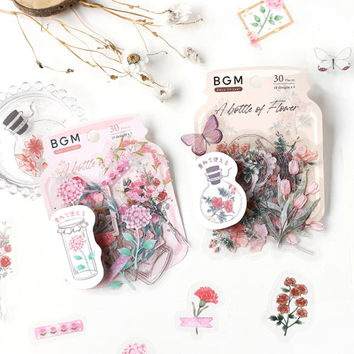 BGM Blooming Flower in a Bottle Sticker Flakes