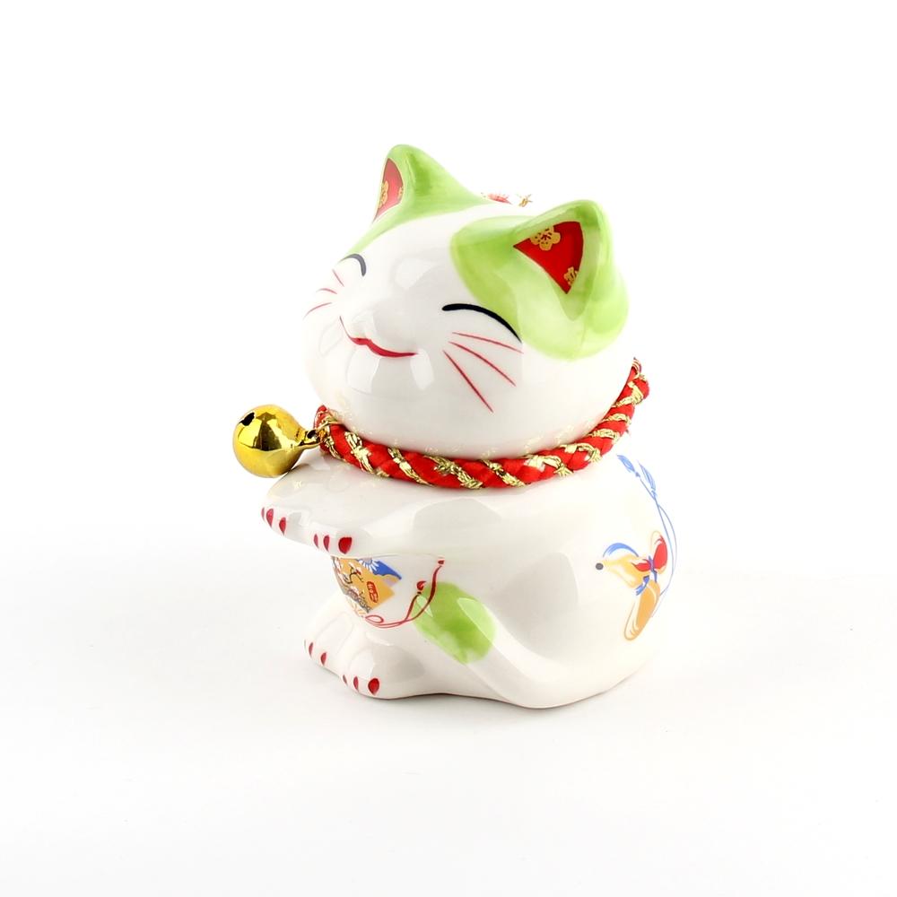 Coin Bank (Lucky Cat, Green)