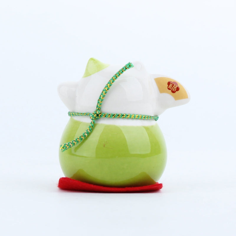 Ceramic Lucky Cat (Green)