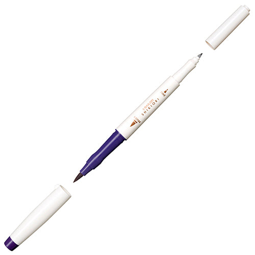 Sailor Shigure Double-Ended Fine & Brush Marker Pen - Shigure - Dark Purple