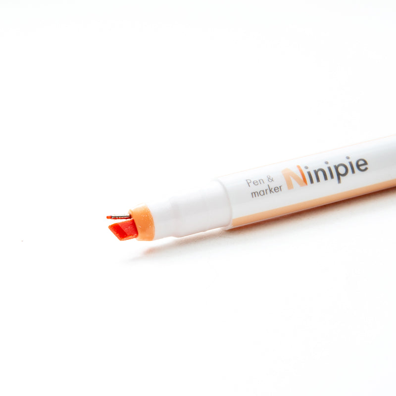 Highlighter Pen (2 Tips: Highlighter, 0.5mm Pen/Light Orange,Orange/Sun-Star/Ninipie/SMCol(s): Orange,White)