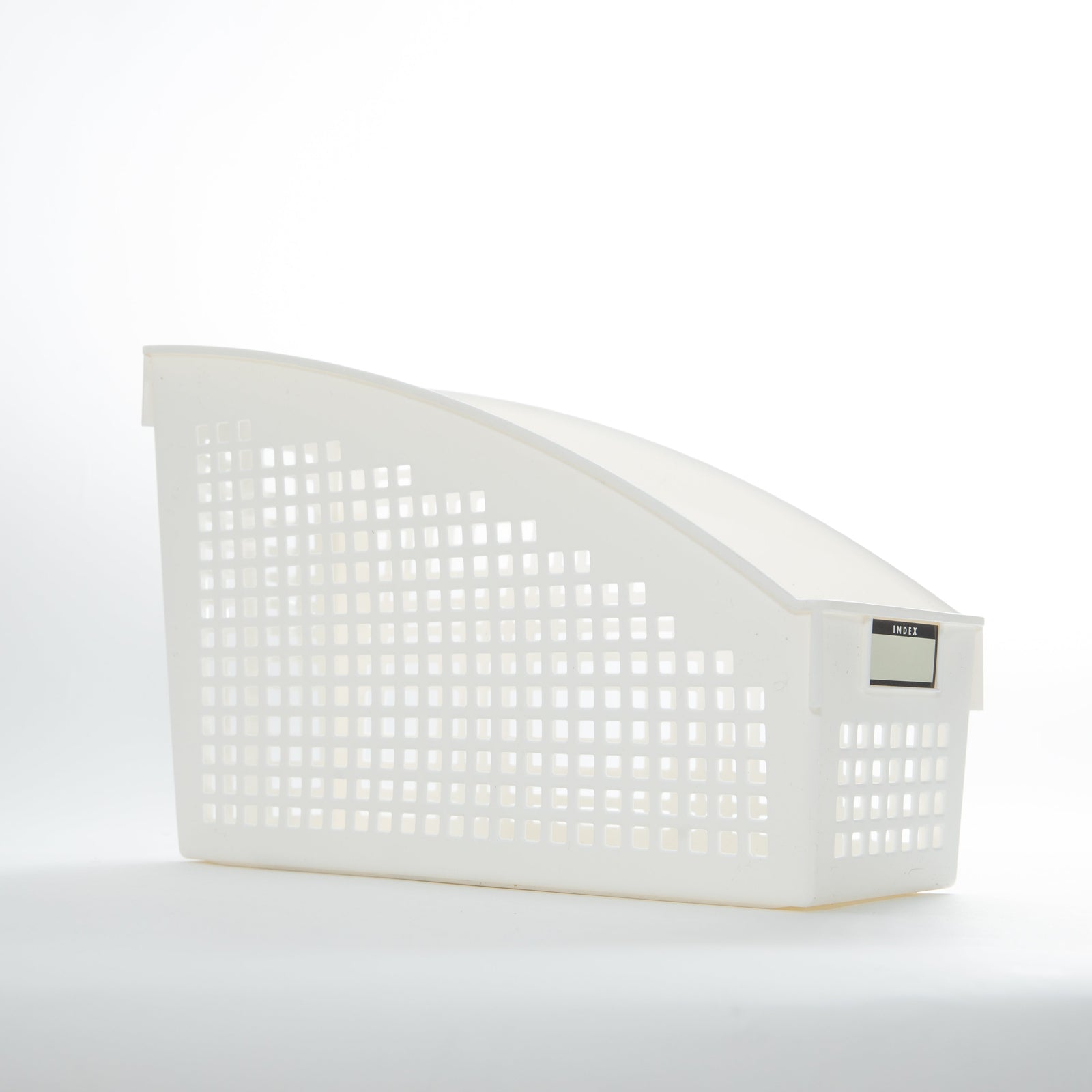 White A4 Magazine Holder with Label