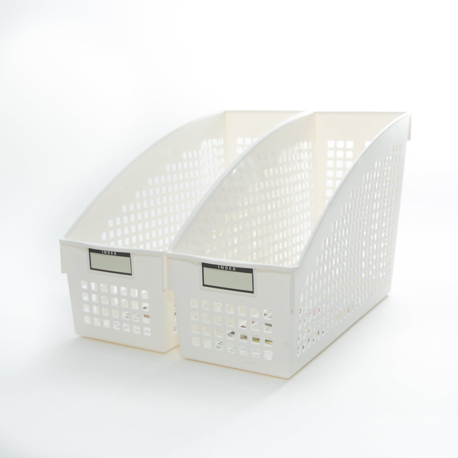 White A4 Magazine Holder with Label