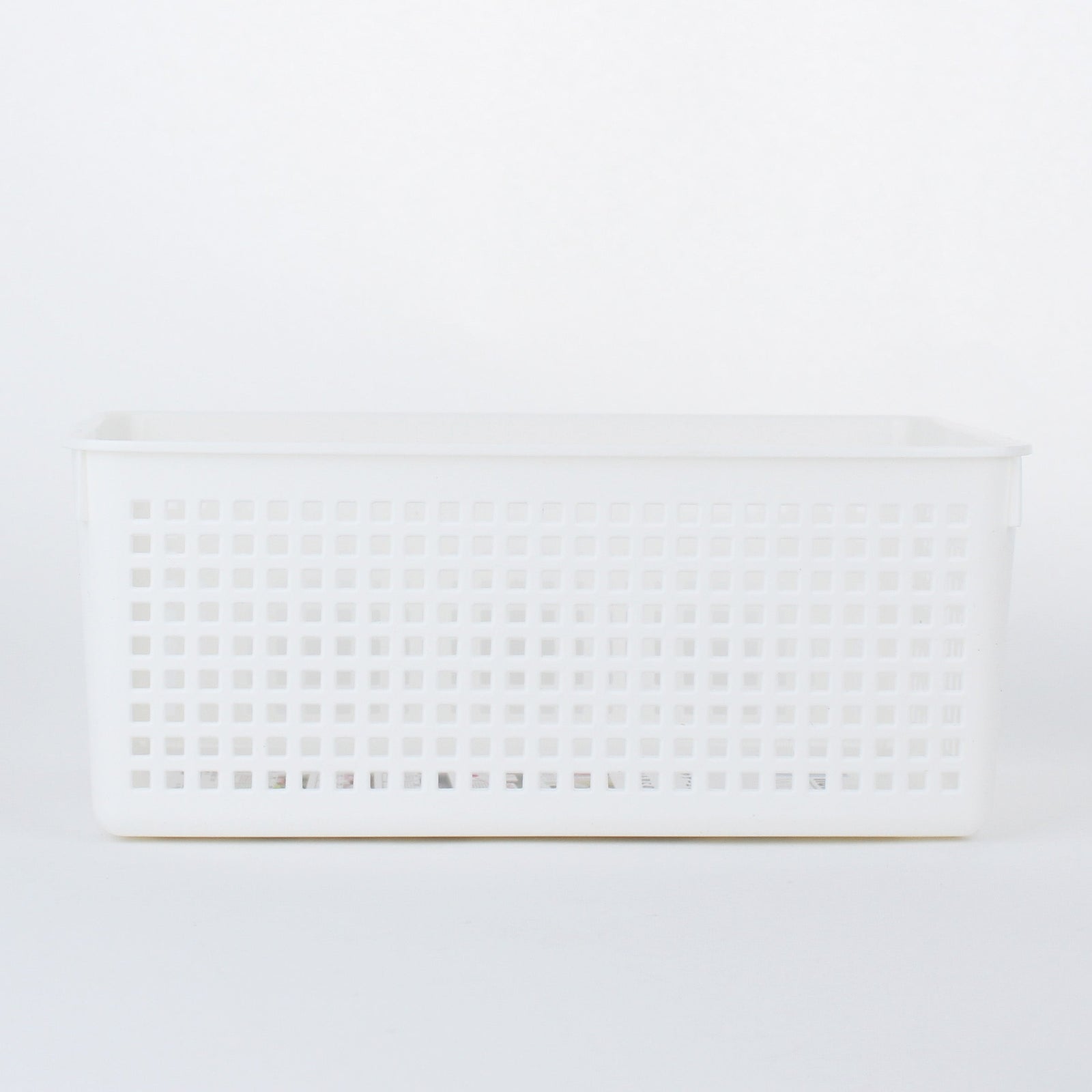 White Wide Rectangular Basket with Index Notation