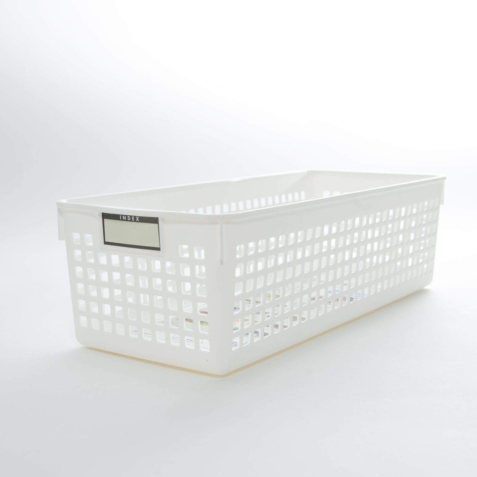 White Long Basket with Label