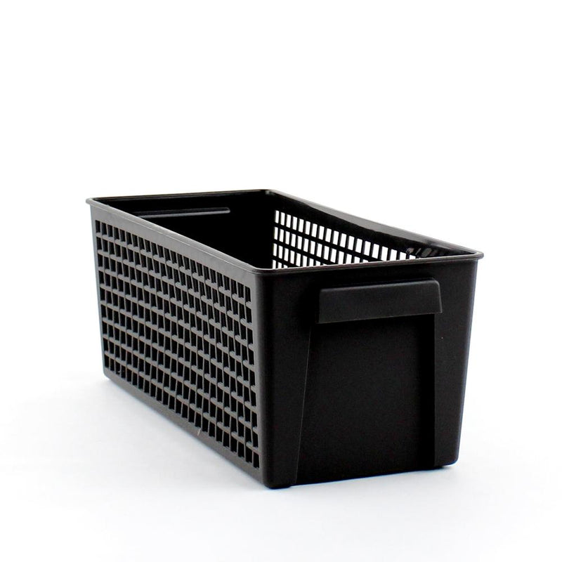 Basket (PP/w/Handles/Rectangle/BK/13x28.7x11.5cm)