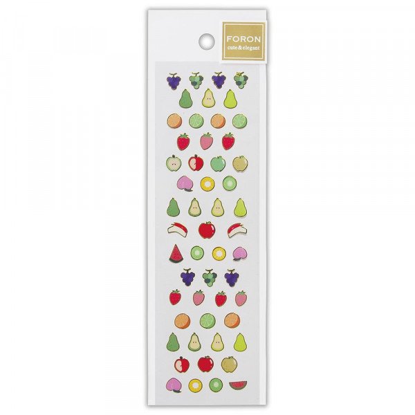 Stickers (Gold Edges/Fruits/Sheet Size: H16.5xW5cm/SMCol(s): Multicolour)