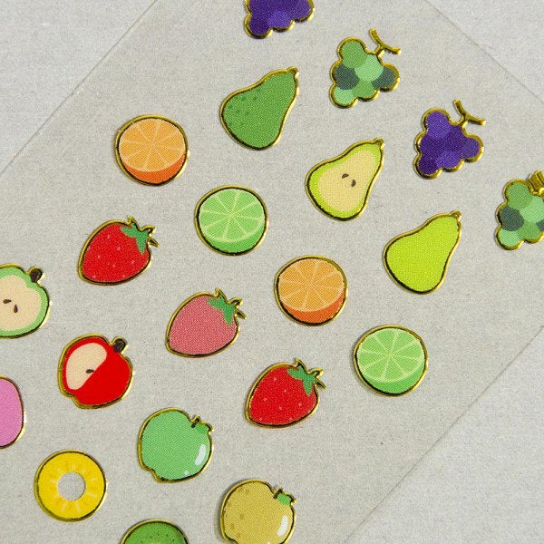 NB Foron Gold Edges Stickers - Fruit