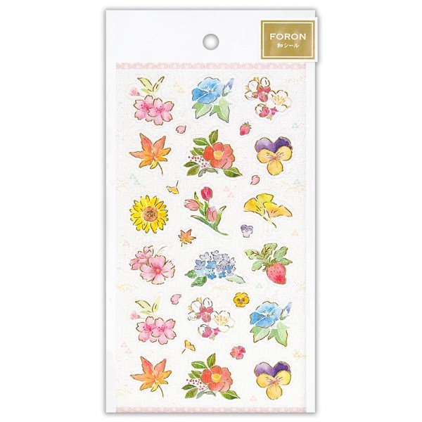 NB Foron Washi Paper Seasonal Flowers Stickers