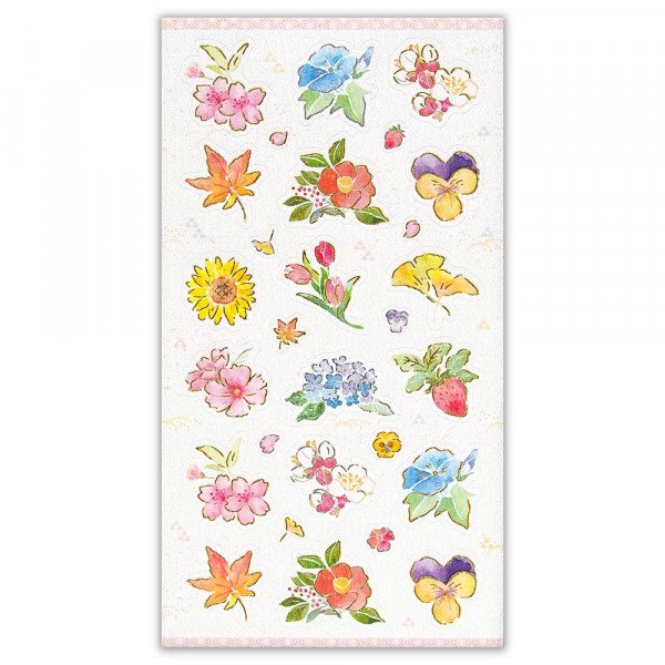 NB Foron Washi Paper Seasonal Flowers Stickers