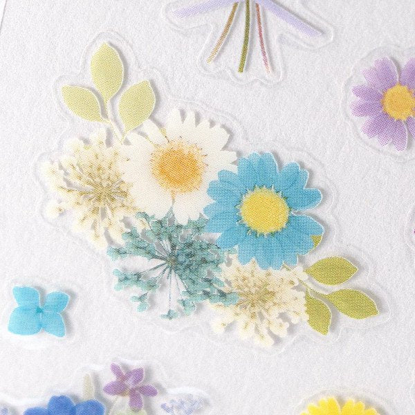 Stickers (Clear/Pressed Flowers/L/Sheet Size: H16.5xW9cm/SMCol(s): Blue)