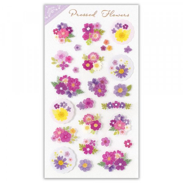 Stickers (Clear/Pressed Flowers/L/Sheet Size: H16.5xW9cm/SMCol(s): Purple)