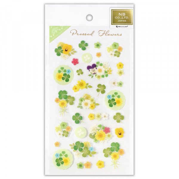 Stickers (Clear/Pressed Flowers/Clovers/L/Sheet Size: H16.5xW9cm/SMCol(s): Green)