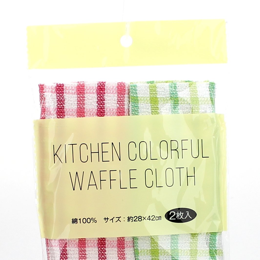 Cleaning Cloth (f/Kitchen/Check/YK/BL*PK/GN/28x42cm (2pcs))