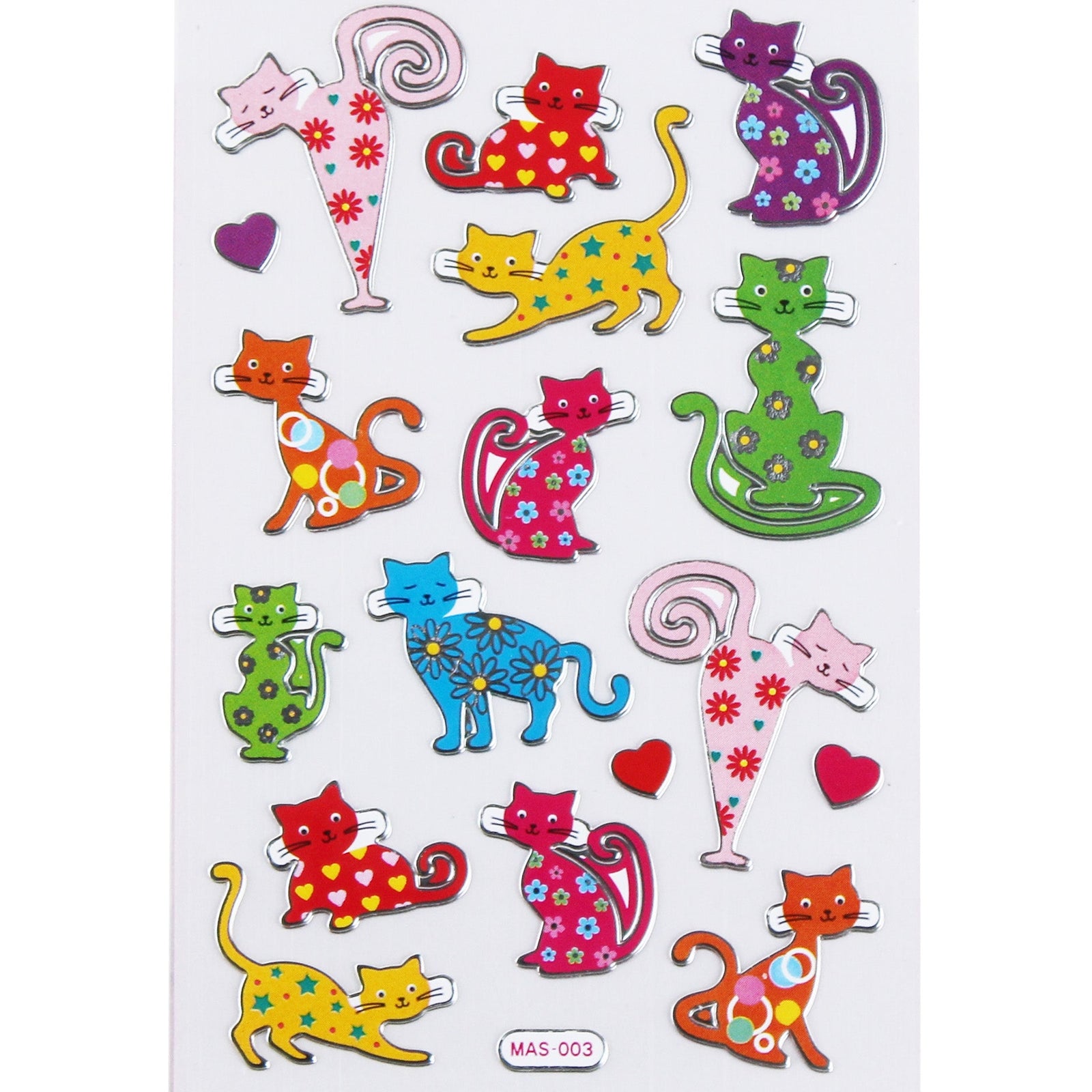 Eight Station Sticker Point Fashion Sticker Cat MAS-003