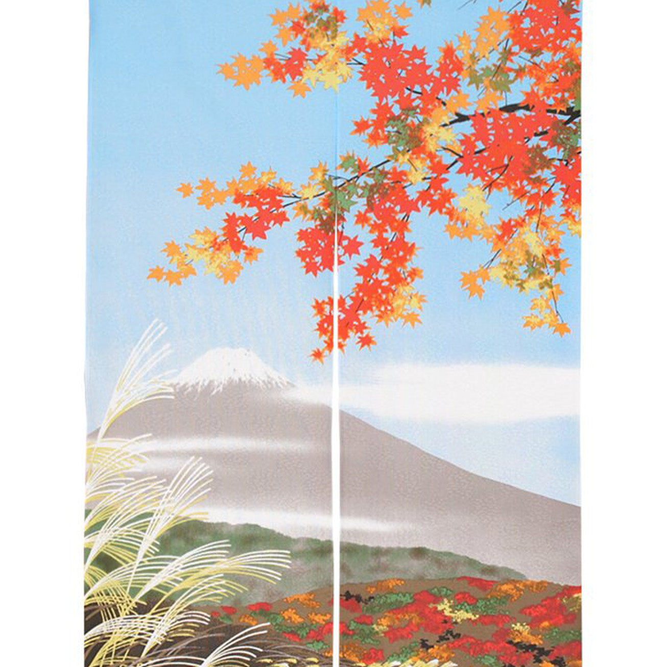 Japanese Style Four Seasons of Mt. Fuji: Autumn Noren Curtain