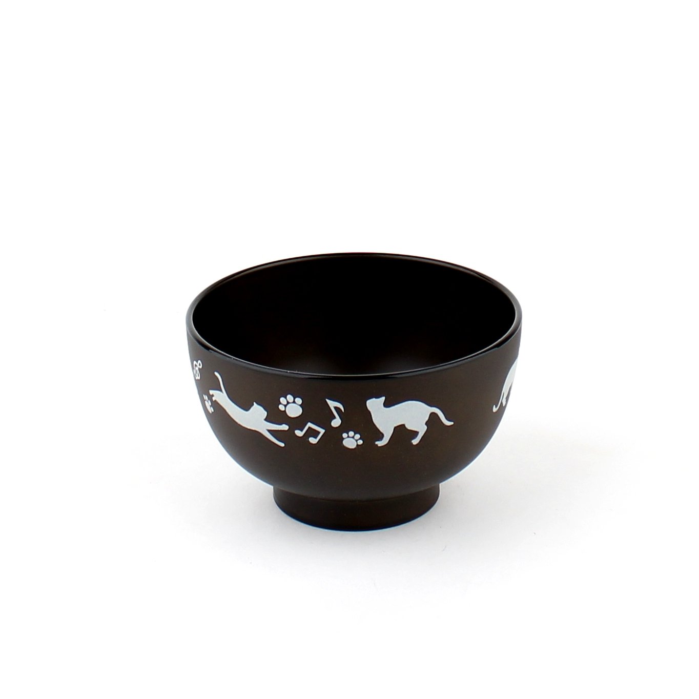 Lacquer Bowl (Microwavable/Women/Cat/BK*BN/d.10.5x6.4cm)