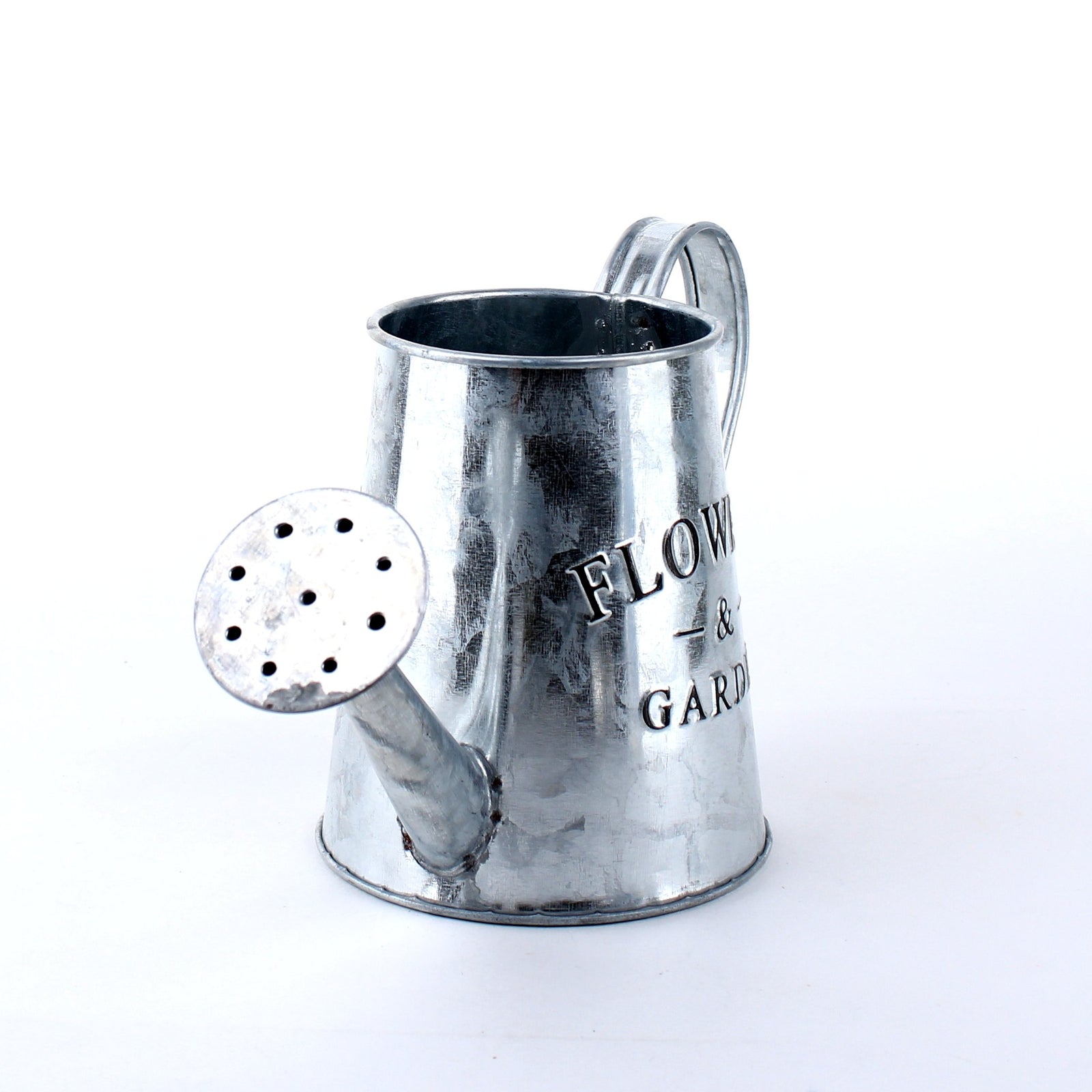 Silver Tin Watering-Can Shaped Planter Pot