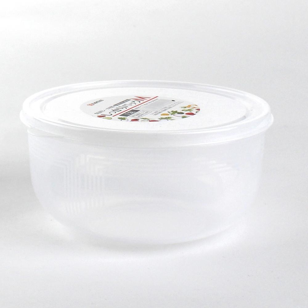 Plastic Food Container (Microwavable/Round/CL/8.4x?16.8cm / 1.3L)