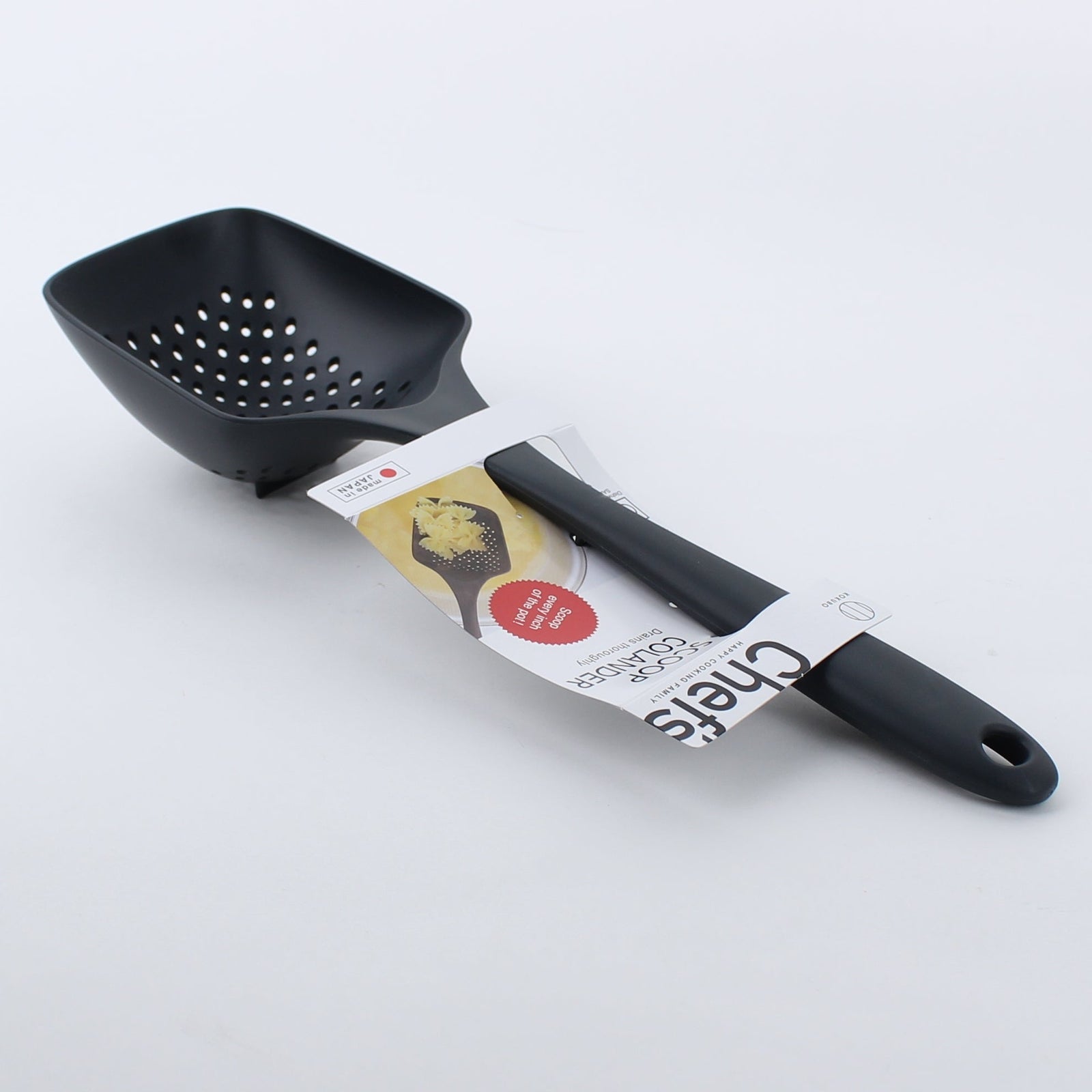 Kokubo Chef's Black Nylon Scoop Colander - Individual Package