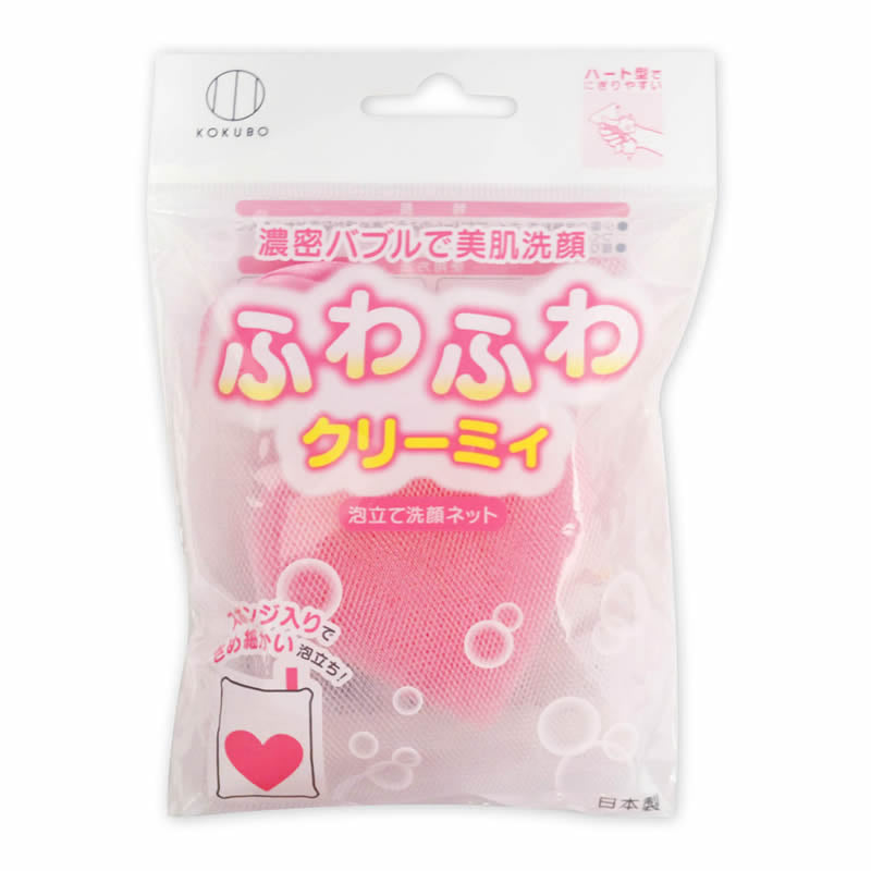 Kokubo Foaming Net (Heart/WT/PK) - Individual Package