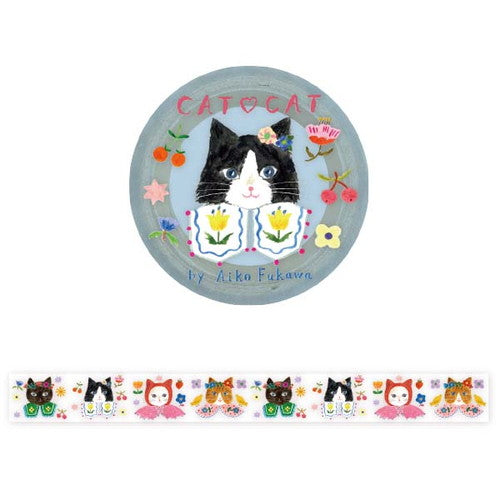 Hyogensha Cat Faces Masking Tape 22-751