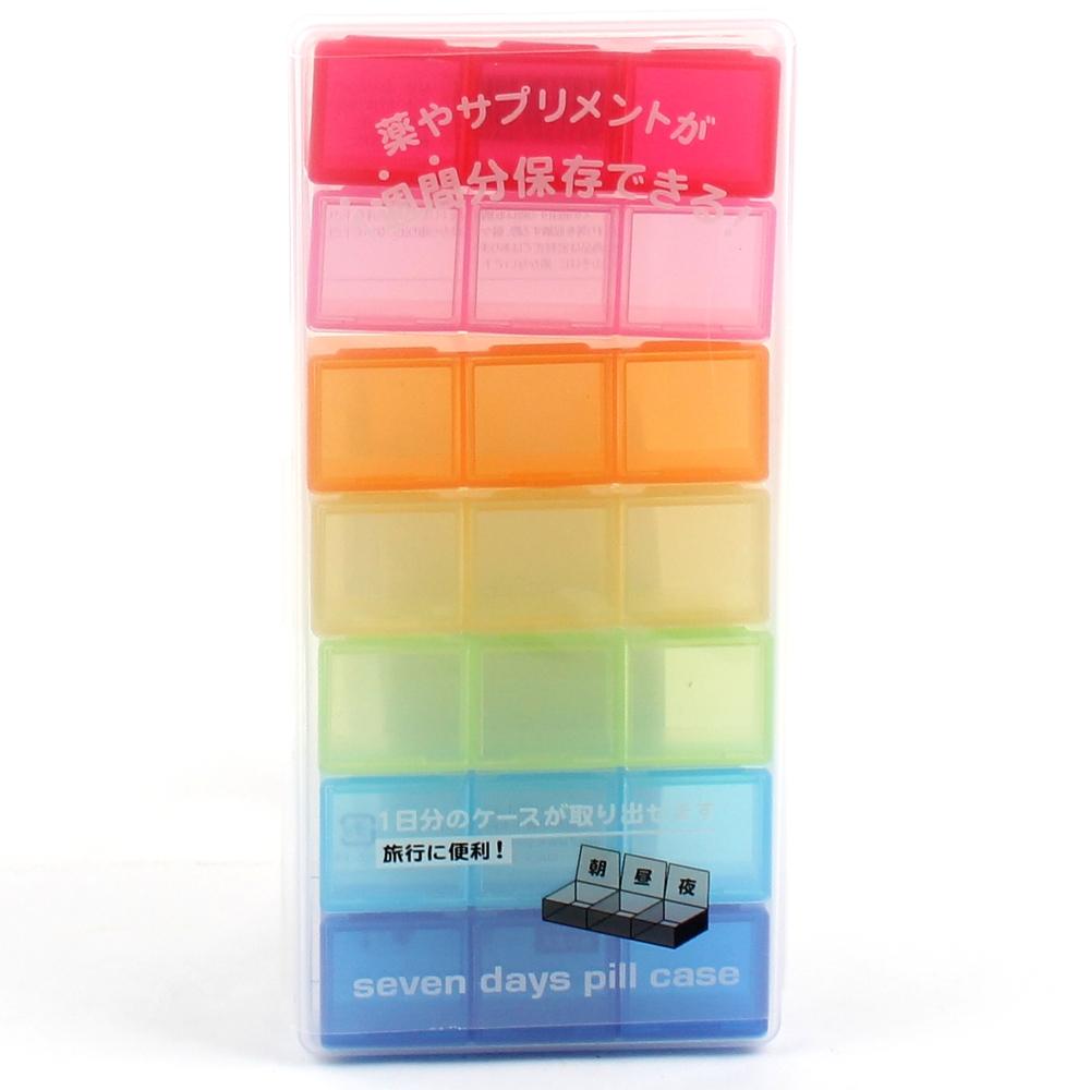 Pill Case Storage Box (3-Weeks/7-Col/8.6x17.9x2cm)