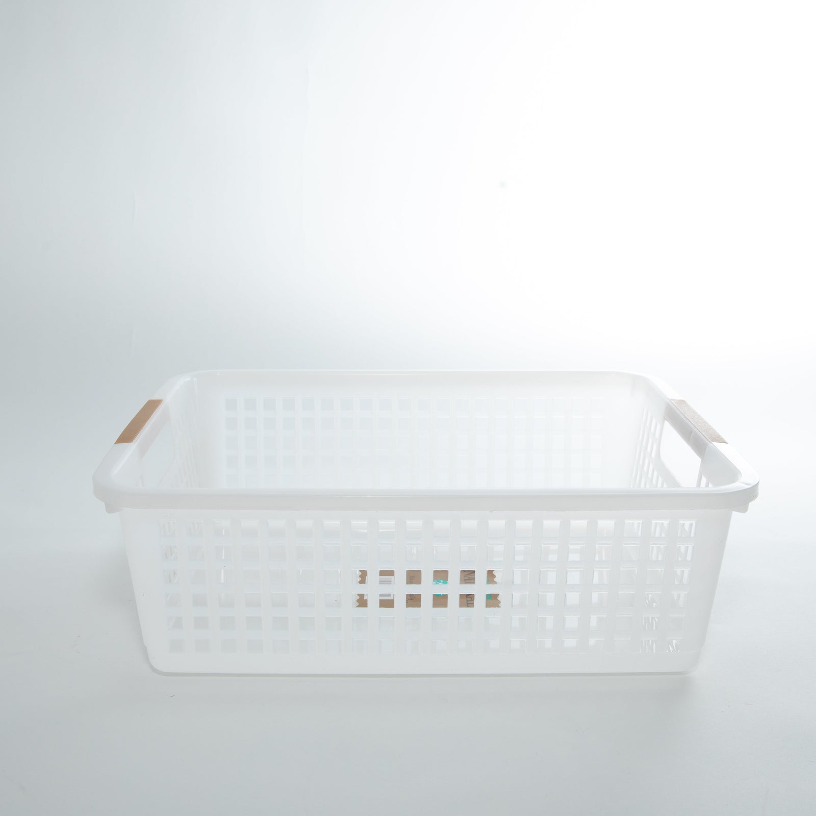 White Mesh Basket with Handle Indents